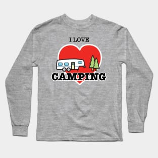 I Love Camping - Heart and Fifth Wheel Long Sleeve T-Shirt